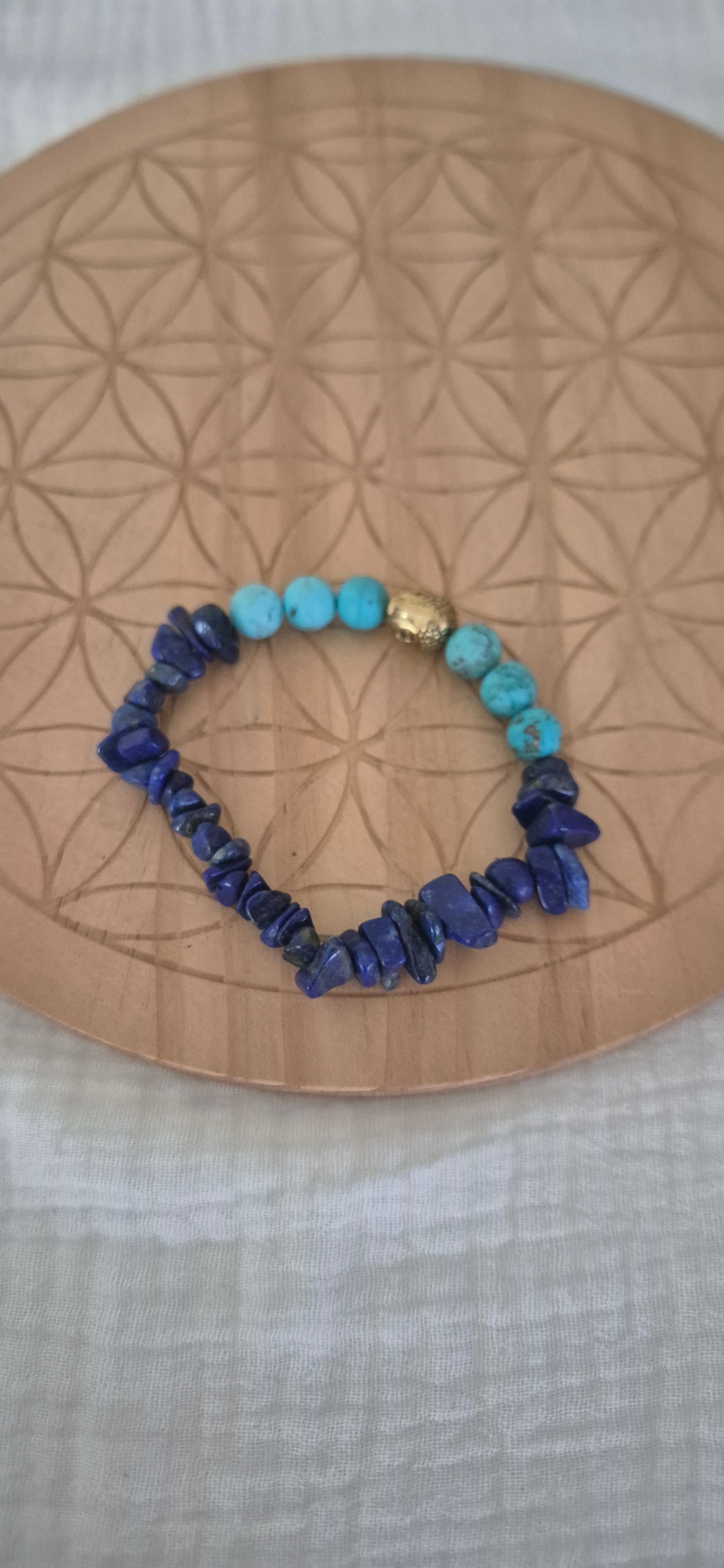 Bracelet "Sagesse & Sérénité" – Lapis-Lazuli, Turquoise & Bouddha