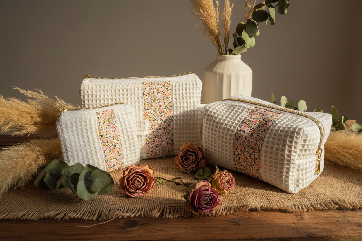 "La Moorea Pêche" Pouch – Size S – Unique Piece