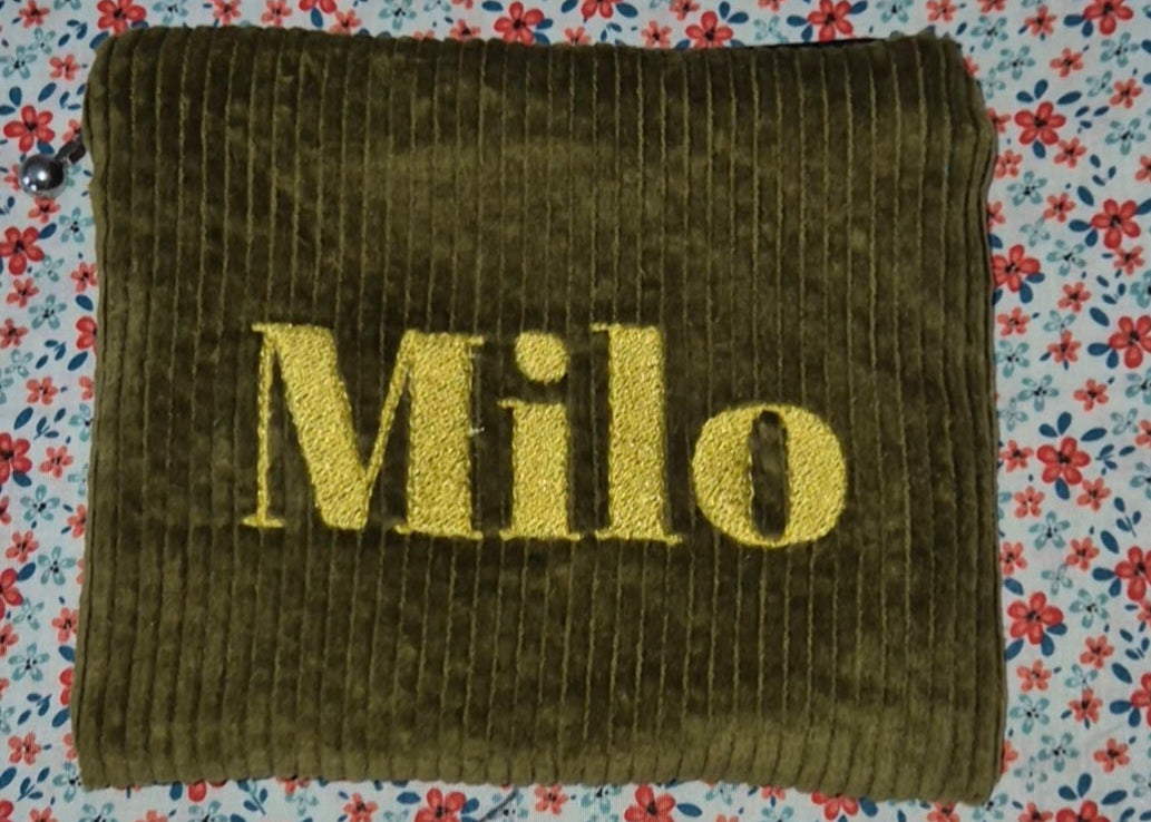 Custom creation made to order — Hand-sewn & embroidered