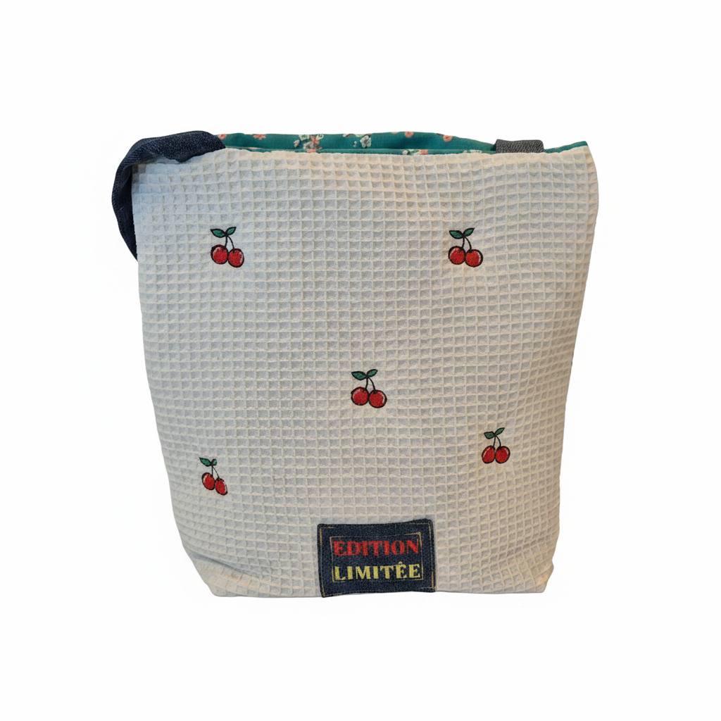 Sac Cabas Brooklyn Cherry – vue avec anses fond blanc – Takily Créations