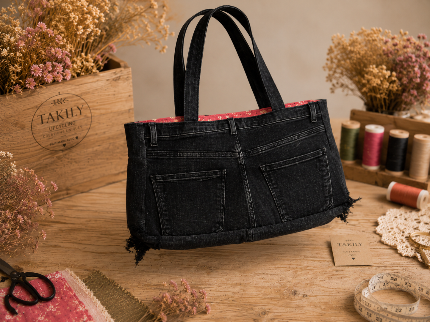 Le Brooklyn Street – Sac Upcyclé en Jean Noir