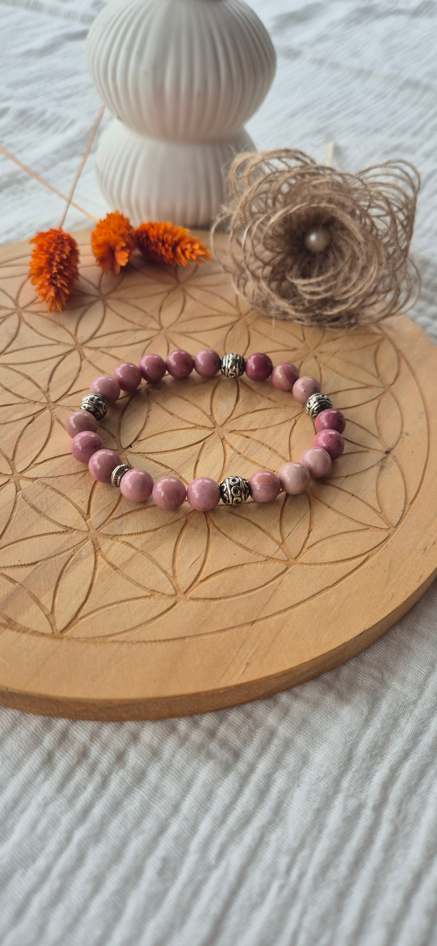 Bracelet "Douceur & Sérénité" – Rhodonite Naturelle