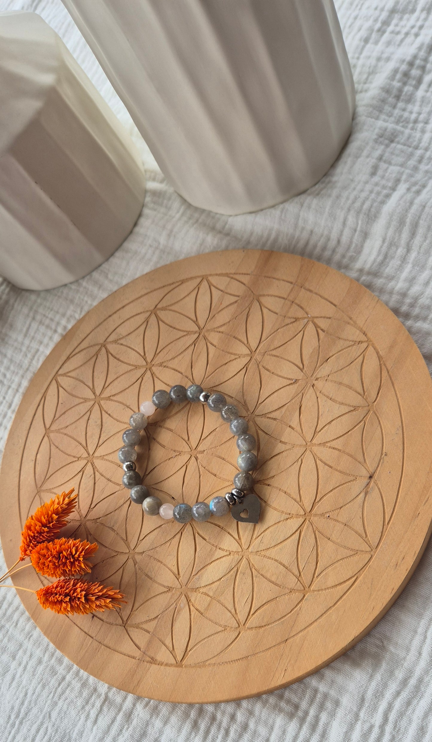 "Magic & Softness" Bracelet – AAA Labradorite & Rose Quartz