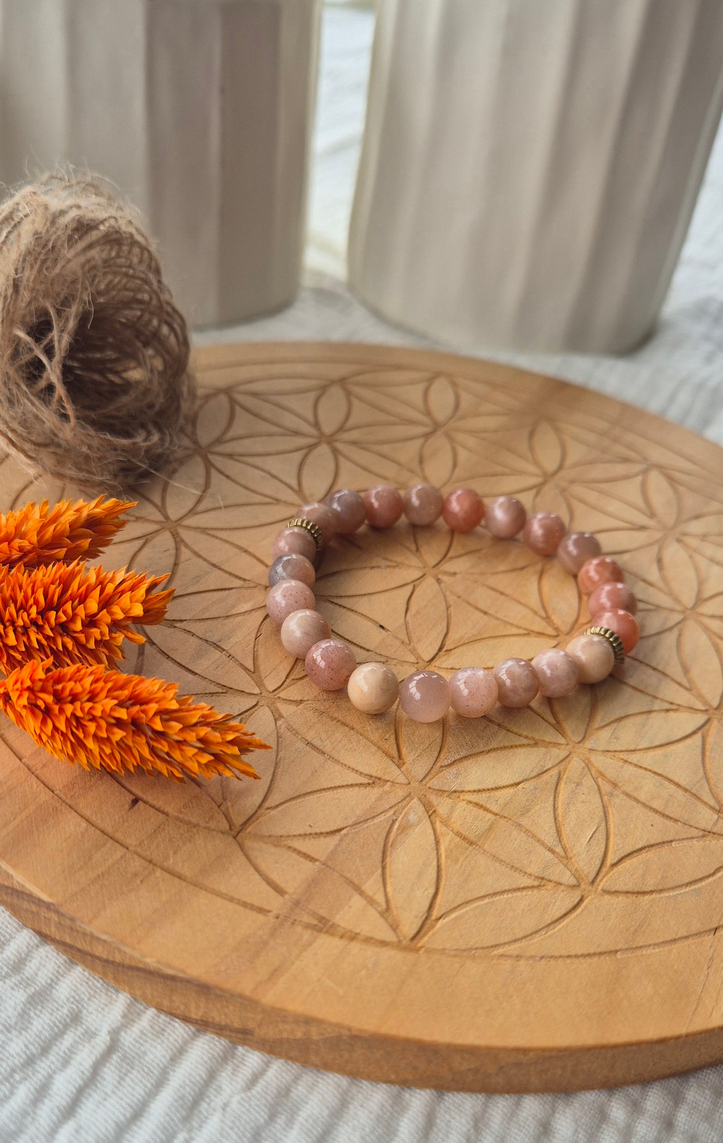 "Sun & Moon" Bracelet – Sunstone & Pink Moonstone