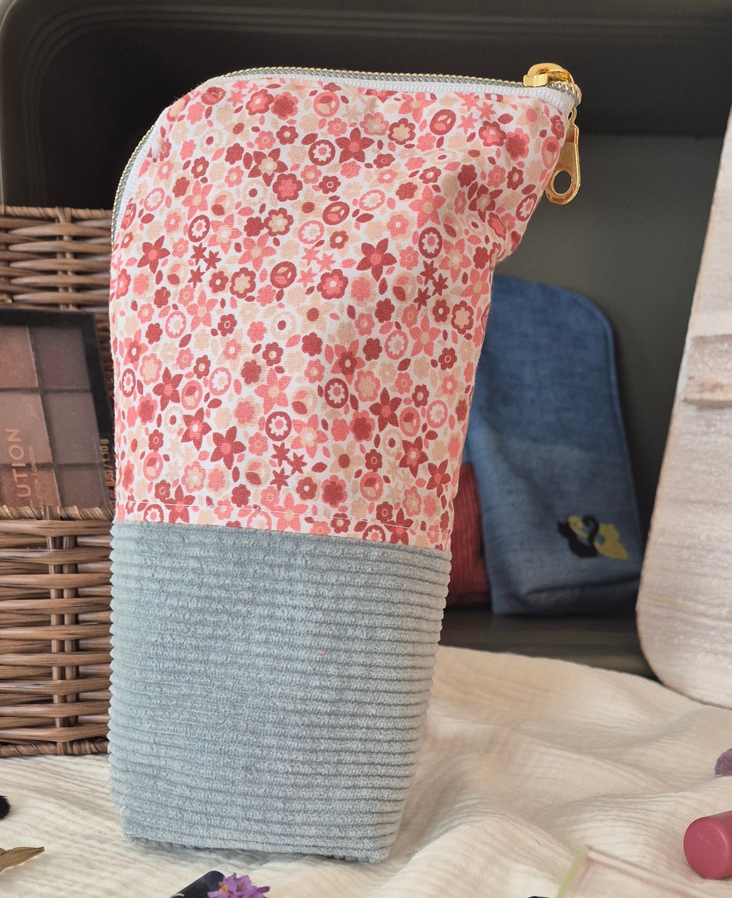 Trousse "La Sol Fleur Bleue" – Pièce Unique