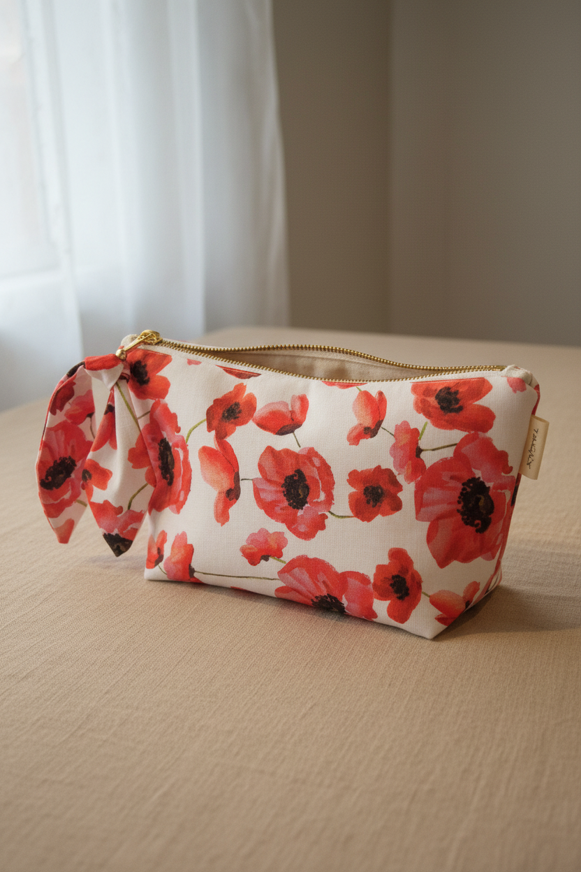 Trousse "La Éla Coquelicot" – Pièce Unique
