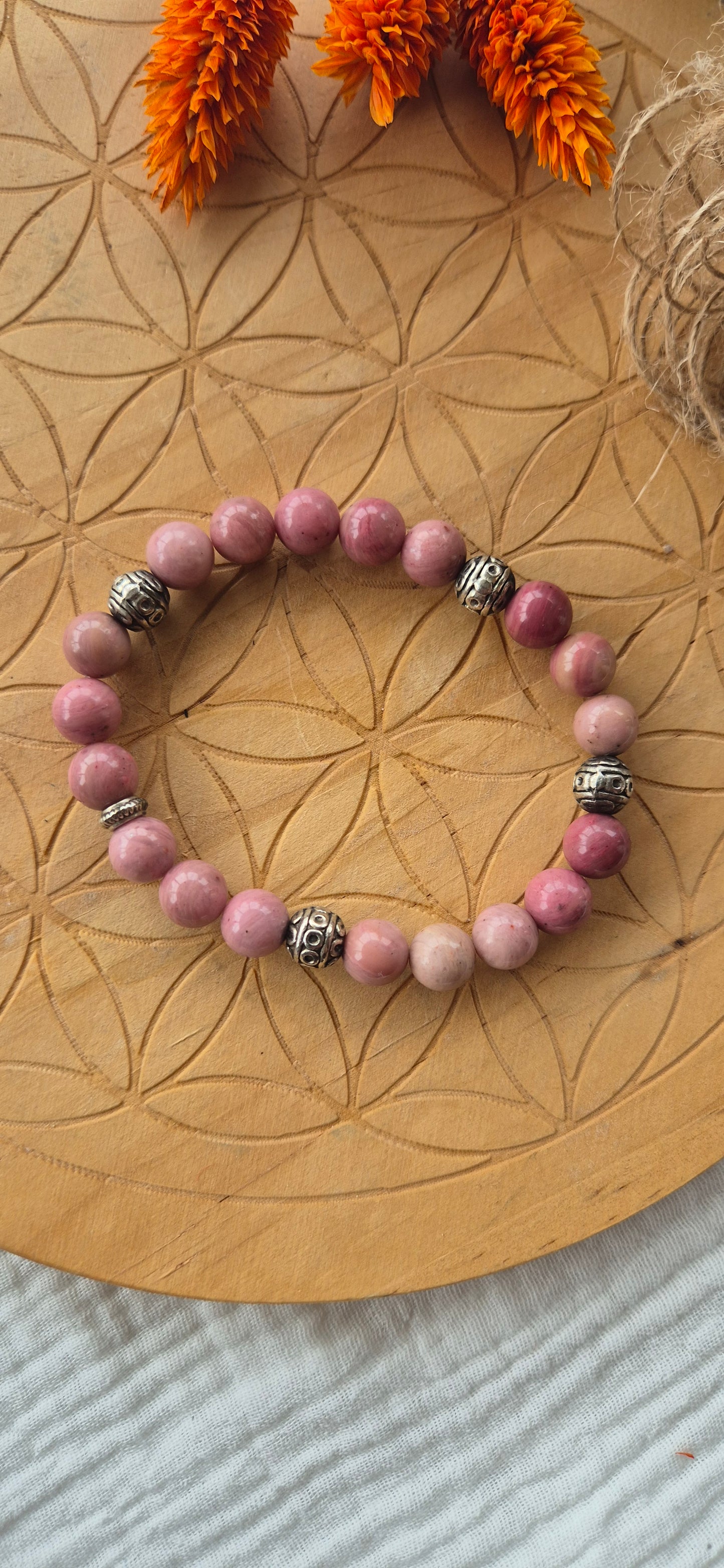 Bracelet "Douceur & Sérénité" – Rhodonite Naturelle