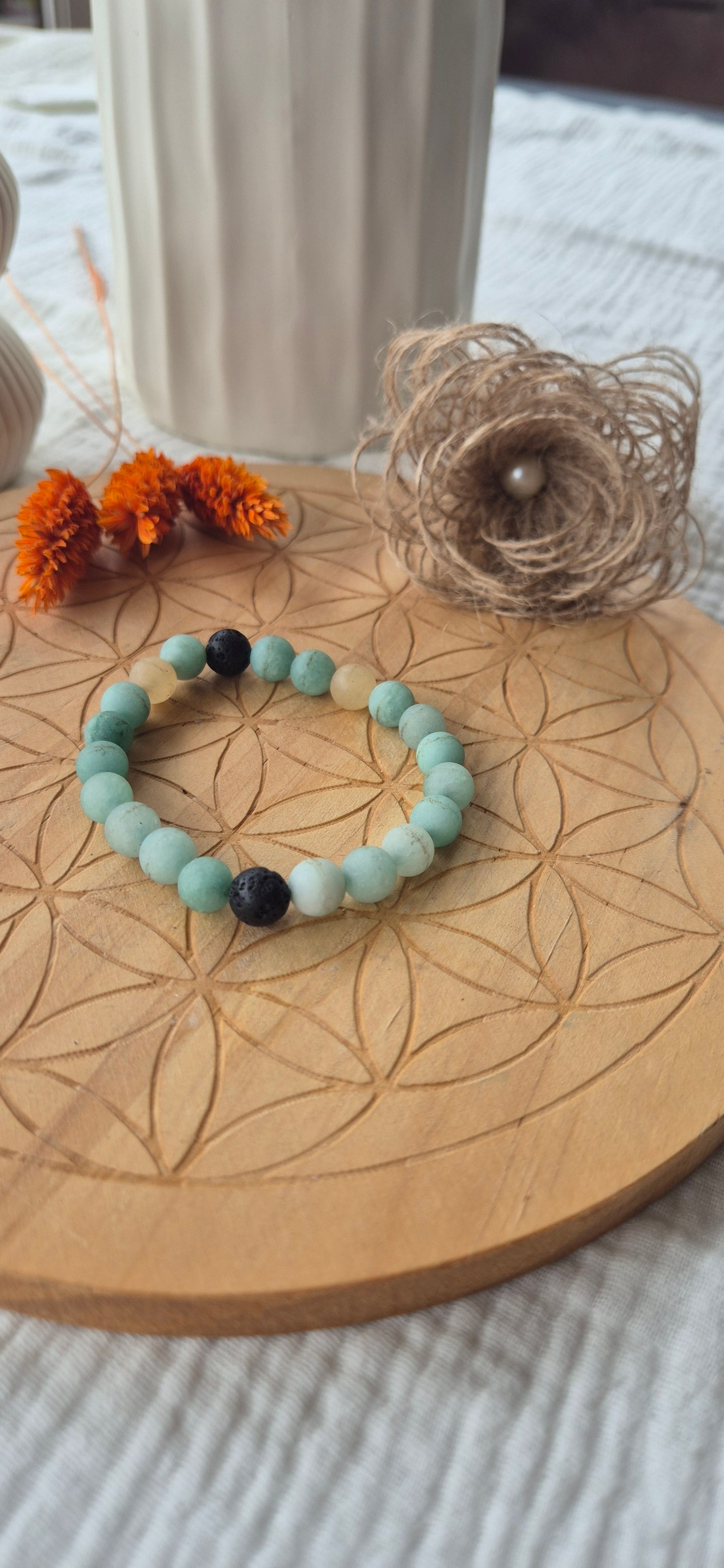 "Breath & Serenity" Bracelet – Amazonite & Lava Stone