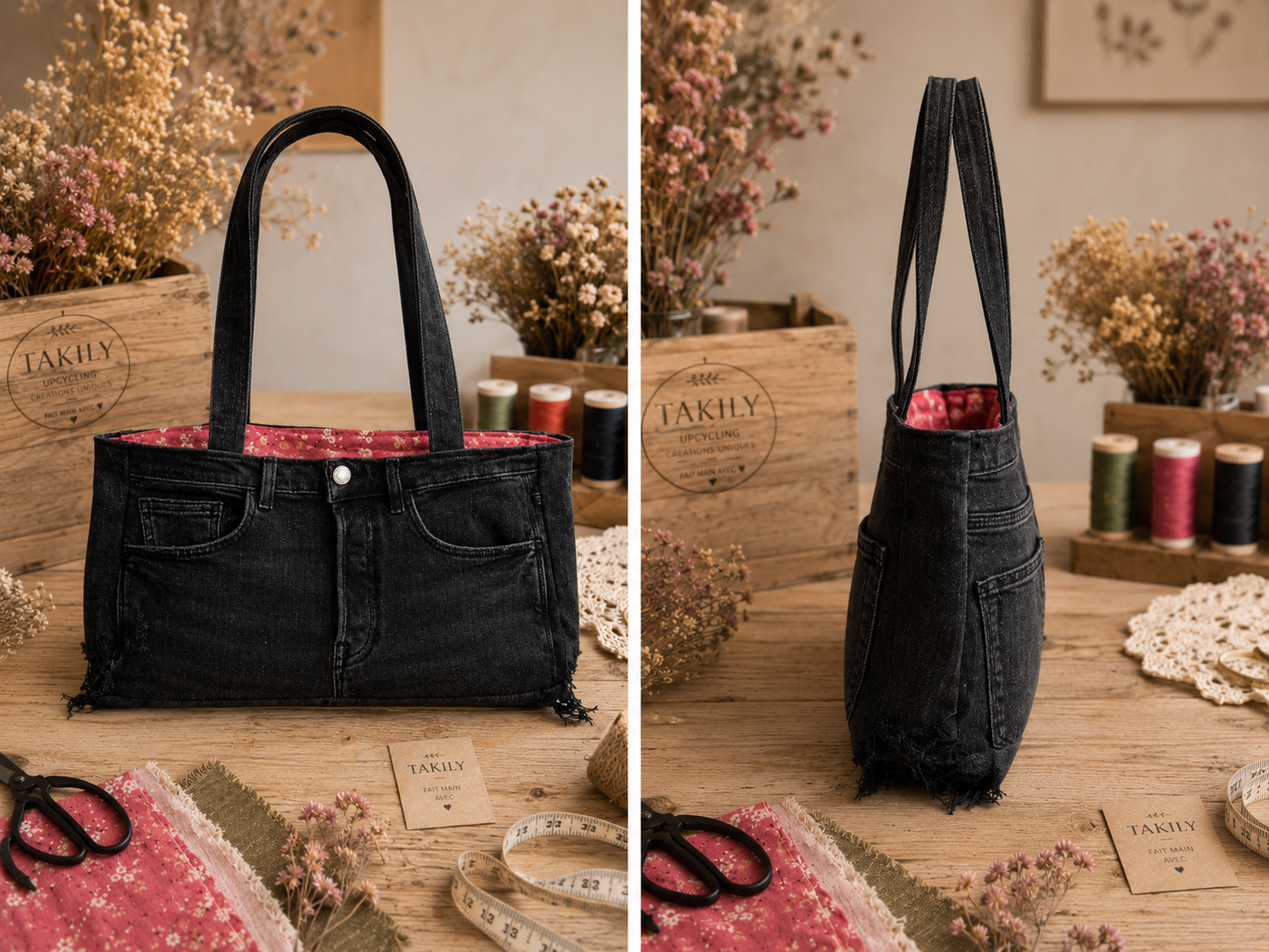Le Brooklyn Street – Sac Upcyclé en Jean Noir